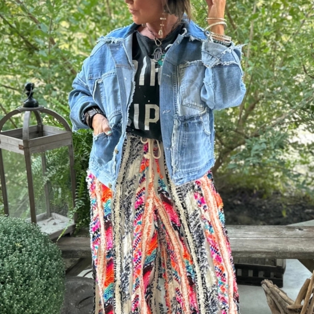 ✨️1 LEFT - FINAL PRICE - NEW Jaded Gypsy Rainbow In The Sky Pants - Picture 2 of 5
